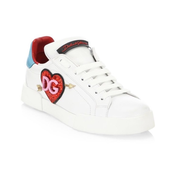 Dolce & Gabbana Shoes - Dolce and Gabbana • Glitter Heart Logo Sneakers